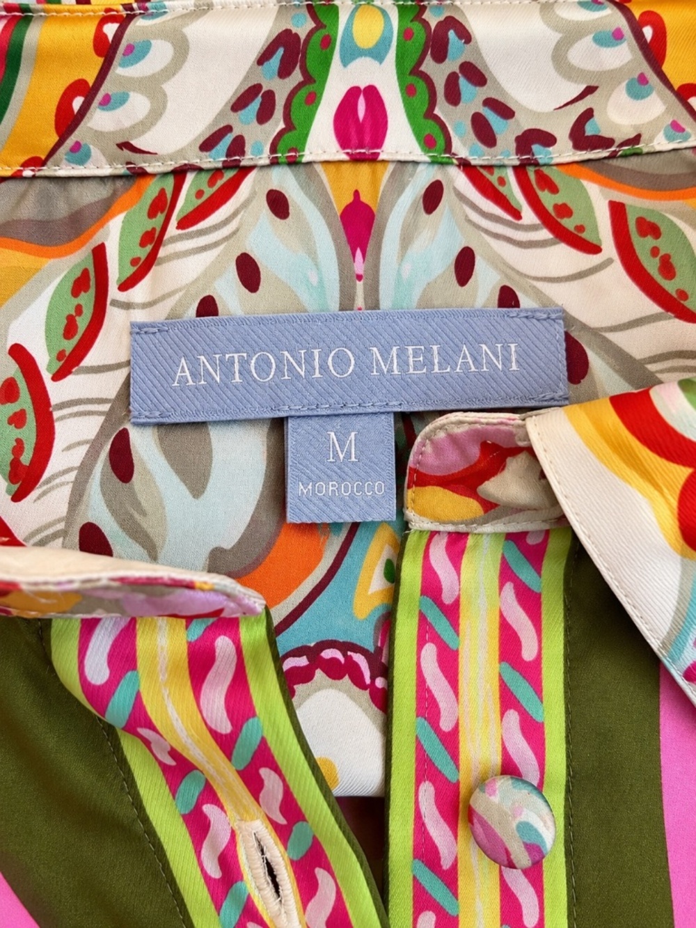 Antonio Melani Pink Scarf Blouse & Clio Scarf Wrap Maxi Skirt Set Medium/8 - Picture 9 of 15